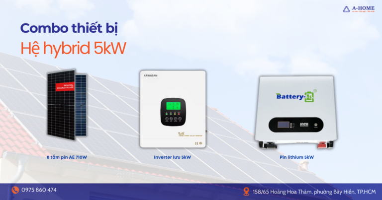 Combo điện mặt trời tham khảo cho gia đình sử dụng 1 triệu tiền điện